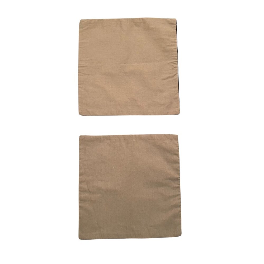 NEW Set of 2 Square Linen Pillowcases with Traditional Kazakh Embroidery - Picture 3 of 5